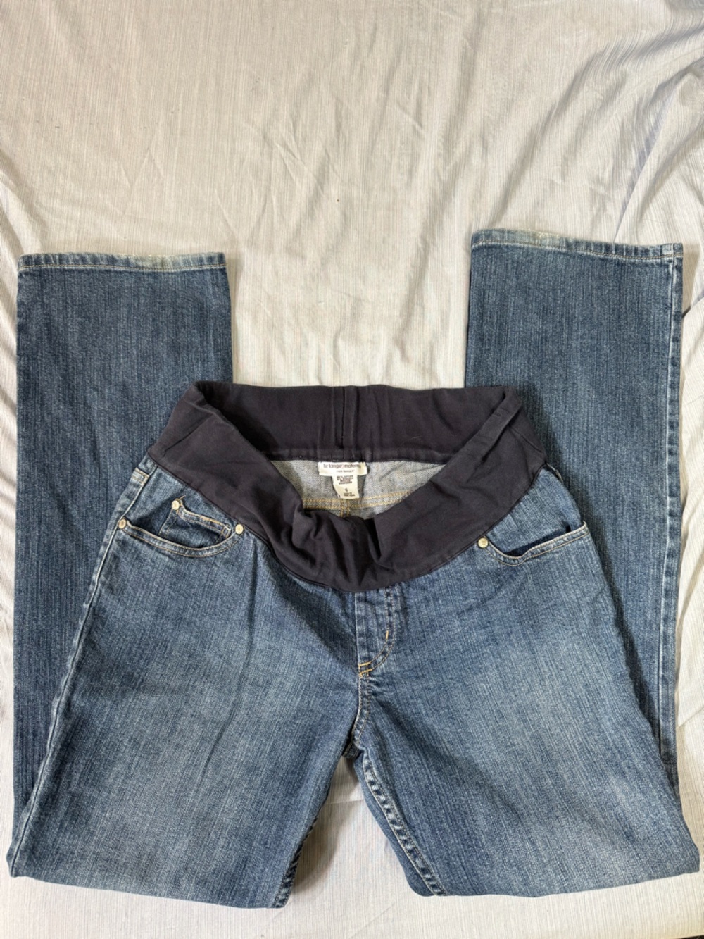 Liz Lange Straight Leg Under the Belly Maternity Jeans Size 6